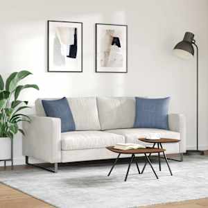 Pohovkové polštáře 2 pcs Modrá 45 x 45 cm Žebrovaná látka - obrázek 4