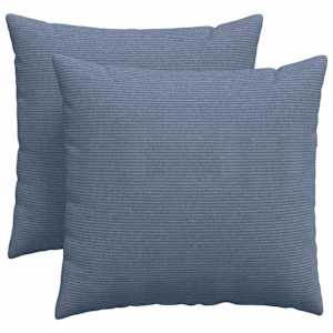 Pohovkové polštáře 2 pcs Modrá 45 x 45 cm Žebrovaná látka - obrázek 2