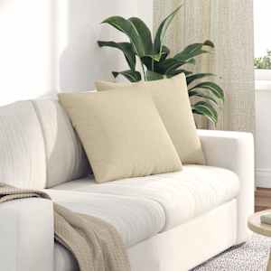 Pohovkové polštáře 2 pcs Krémová 50 x 50 cm textil - obrázek 1