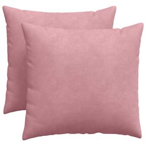 Pohovkové polštáře 2 pcs Růžová 50 x 50 cm Žebrovaná látka - obrázek 2