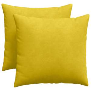 Pohovkové polštáře 2 pcs Žlutá 50 x 50 cm Žebrovaná látka - obrázek 2