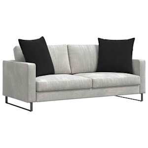 Pohovkové polštáře 2 pcs Černá 60 x 60 cm Žebrovaná látka - obrázek 3