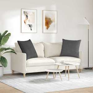 Pohovkové polštáře 2 pcs Tmavě šedá 60 x 60 cm Žebrovaná látka - obrázek 4
