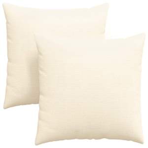 Pohovkové polštáře 2 pcs Krémová 60 x 60 cm Žebrovaná látka - obrázek 2