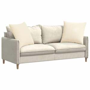 Pohovkové polštáře 2 pcs Krémová 60 x 60 cm Žebrovaná látka - obrázek 3