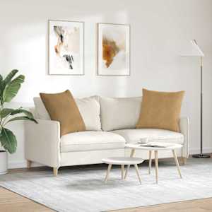 Pohovkové polštáře 2 pcs Hnědá 80 x 80 cm Žebrovaná látka - obrázek 4