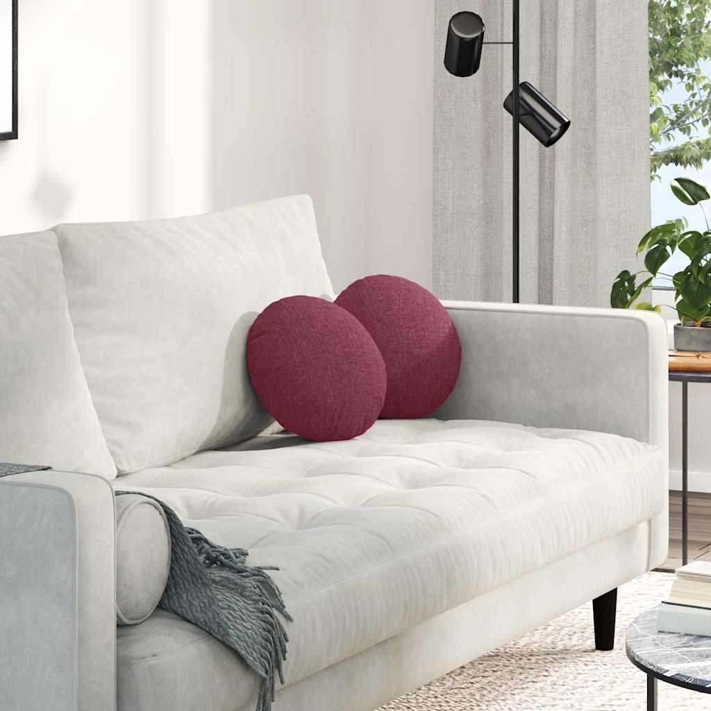 Casă & grădină - Perne de Șezut 2 pcs Roșu Vin Ø30 x 13 cm țesătură
