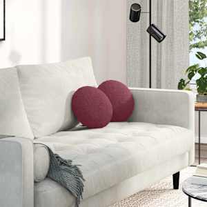 Sedežne blazine 2 pcs Vinorodna rdeča Ø30 x 13 cm blago