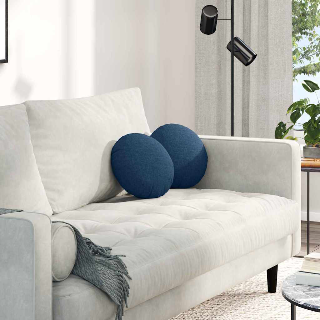 vidaXL Perne de Șezut 2 pcs albastru Ø30 x 13 cm țesătură