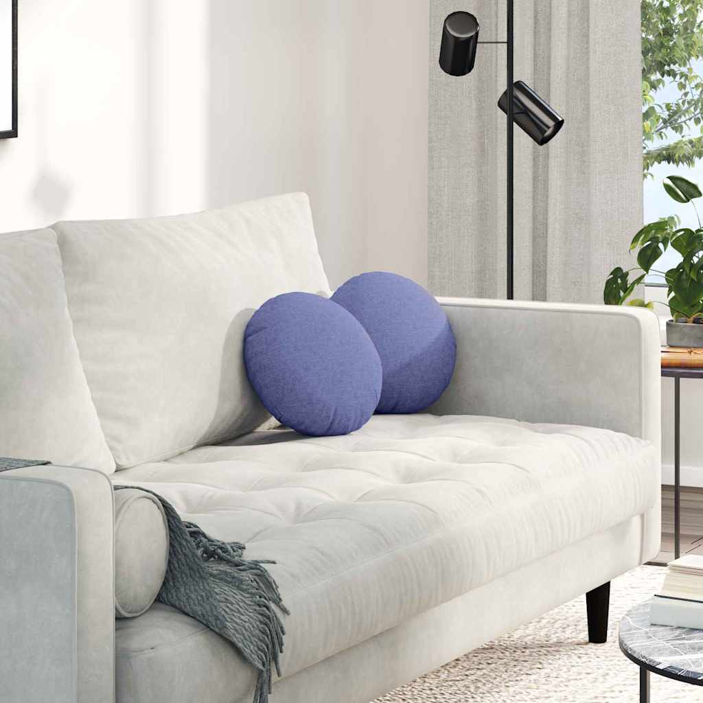 vidaXL Perne de Șezut 2 pcs Albastru Jeans Ø30 x 13 cm țesătură