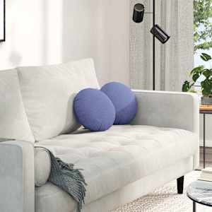 Polštáře na sedadla 2 pcs Modrá džínovina Ø30 x 13 cm textil - obrázek 1