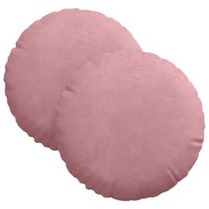 Polštáře na sedadla 2 pcs Růžová Ø 40 x 13 cm samet - obrázek 2