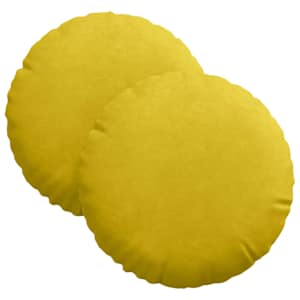 vidaXL Istumispatjad 2 tk Samet Kollane &Oslash;30 x 13 cm