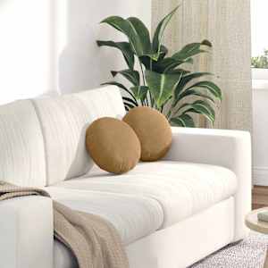 Sedežne blazine 2 pcs Rjava Ø30 x 13 cm Žamet