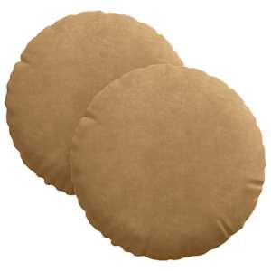 Polštáře na sedadla 2 pcs Hnědá Ø 40 x 13 cm samet - obrázek 2