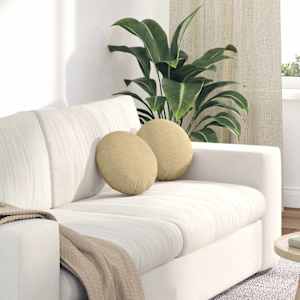 Sedežne blazine 2 pcs Siva zelena Ø30 x 13 cm Žametna tkanina