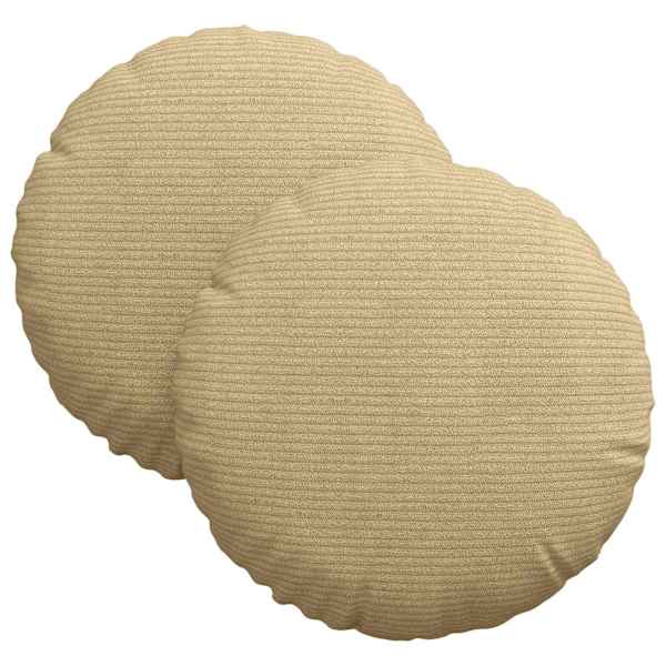 vidaXL Istumispatjad 2 tk Korter kangas Hall roheline &Oslash;30 x 13 cm