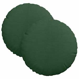 Polštáře na sedadla 2 pcs Tmavě zelená Ø 30 cm Žebrovaná látka - obrázek 2