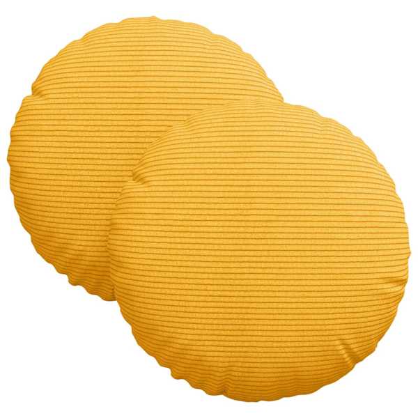 vidaXL Istumispatjad 2 tk Korter kangas Helekollane &Oslash;30 x 13 cm