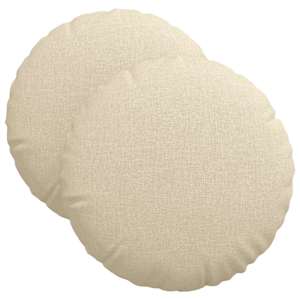 vidaXL Istumispatjad 2 tk kangas Kreemjas &Oslash;40 x 13 cm