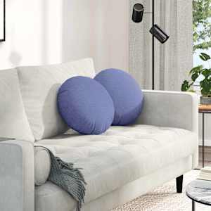Polštáře na sedadla 2 pcs Modrá džínovina Ø40 x 13 cm textil - obrázek 1