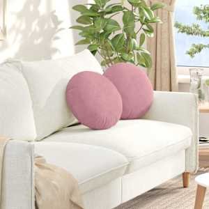 Polštáře na sedadla 2 pcs Růžová Ø 40 x 13 cm samet - obrázek 1