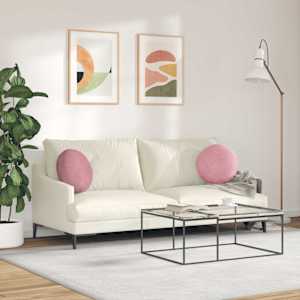 Polštáře na sedadla 2 pcs Růžová Ø 40 x 13 cm samet - obrázek 4