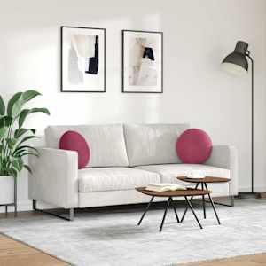 Polštáře na sedadla 2 pcs Víno Červené Ø 40 x 13 cm samet - obrázek 4