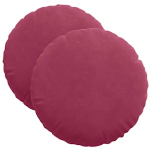 Polštáře na sedadla 2 pcs Víno Červené Ø 40 x 13 cm samet - obrázek 2