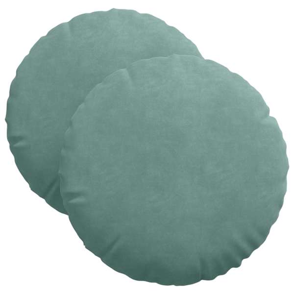 vidaXL Istumispatjad 2 pcs Mere Roheline &Oslash; 40 x 13 cm Samet