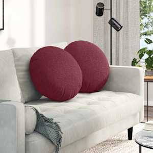Polštáře na sedadla 2 pcs Víno Červené Ø50 x 19 cm textil - obrázek 1