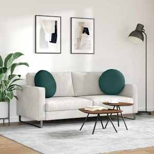 Polštáře na sedadla 2 pcs Tmavě zelená Ø50 x 19 cm textil - obrázek 4