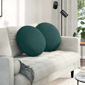 Sedežne blazine 2 pcs Temno zelena Ø50 x 19 cm blago