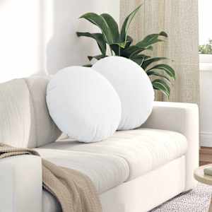 Sedežne blazine 2 pcs Bela Ø50 x 19 cm blago