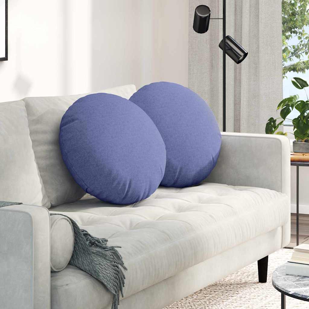 vidaXL Perne de Șezut 2 pcs Albastru Jeans Ø50 x 19 cm țesătură