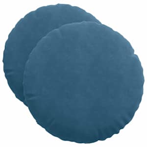 Polštáře na sedadla 2 pcs Modrá Ø 40 x 13 cm samet - obrázek 2