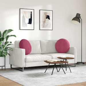 Polštáře na sedadla 2 pcs Víno Červené Ø 40 x 13 cm samet - obrázek 4