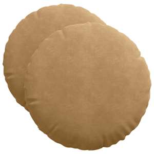 Polštáře na sedadla 2 pcs Hnědá Ø50 x 19 cm samet - obrázek 2