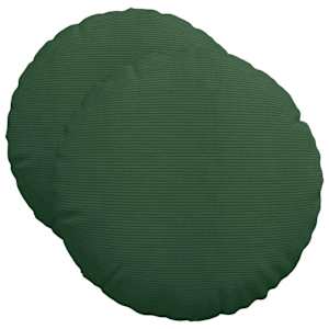 Polštáře na sedadla 2 pcs Tmavě zelená Ø 50 cm Žebrovaná látka - obrázek 2