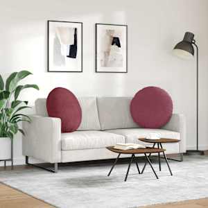 Polštáře na sedadla 2 pcs Víno Červené Ø60 x 21 cm textil - obrázek 4