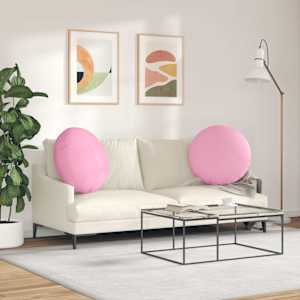 Polštáře na sedadla 2 pcs Růžová Ø60 x 21 cm textil - obrázek 4