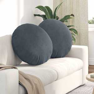 Sedežne blazine 2 pcs Temno siva Ø60 x 21 cm Žamet