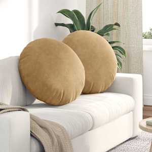 Polštáře na sedadla 2 pcs Hnědá Ø 40 x 13 cm samet - obrázek 1