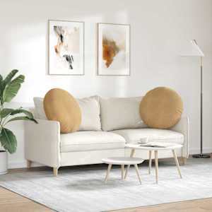 Polštáře na sedadla 2 pcs Hnědá Ø 40 x 13 cm samet - obrázek 4