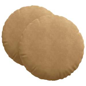 Polštáře na sedadla 2 pcs Hnědá Ø 40 x 13 cm samet - obrázek 2