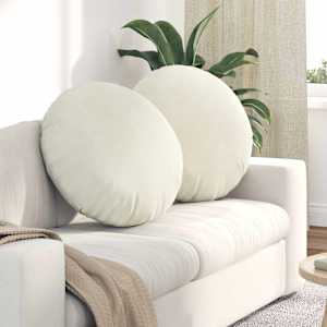 Sedežne blazine 2 pcs krema Ø60 x 21 cm Žamet