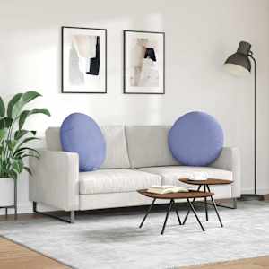 Polštáře na sedadla 2 pcs Modrá džínovina Ø80 x 29 cm textil - obrázek 4