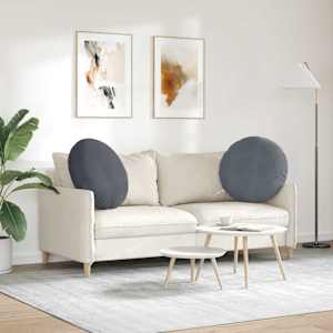 Polštáře na sedadla 2 pcs Tmavě šedá Ø 40 x 13 cm samet - obrázek 4