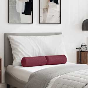 Blazine 2 pcs Vinorodna rdeča Ø 15 x 40 cm blago