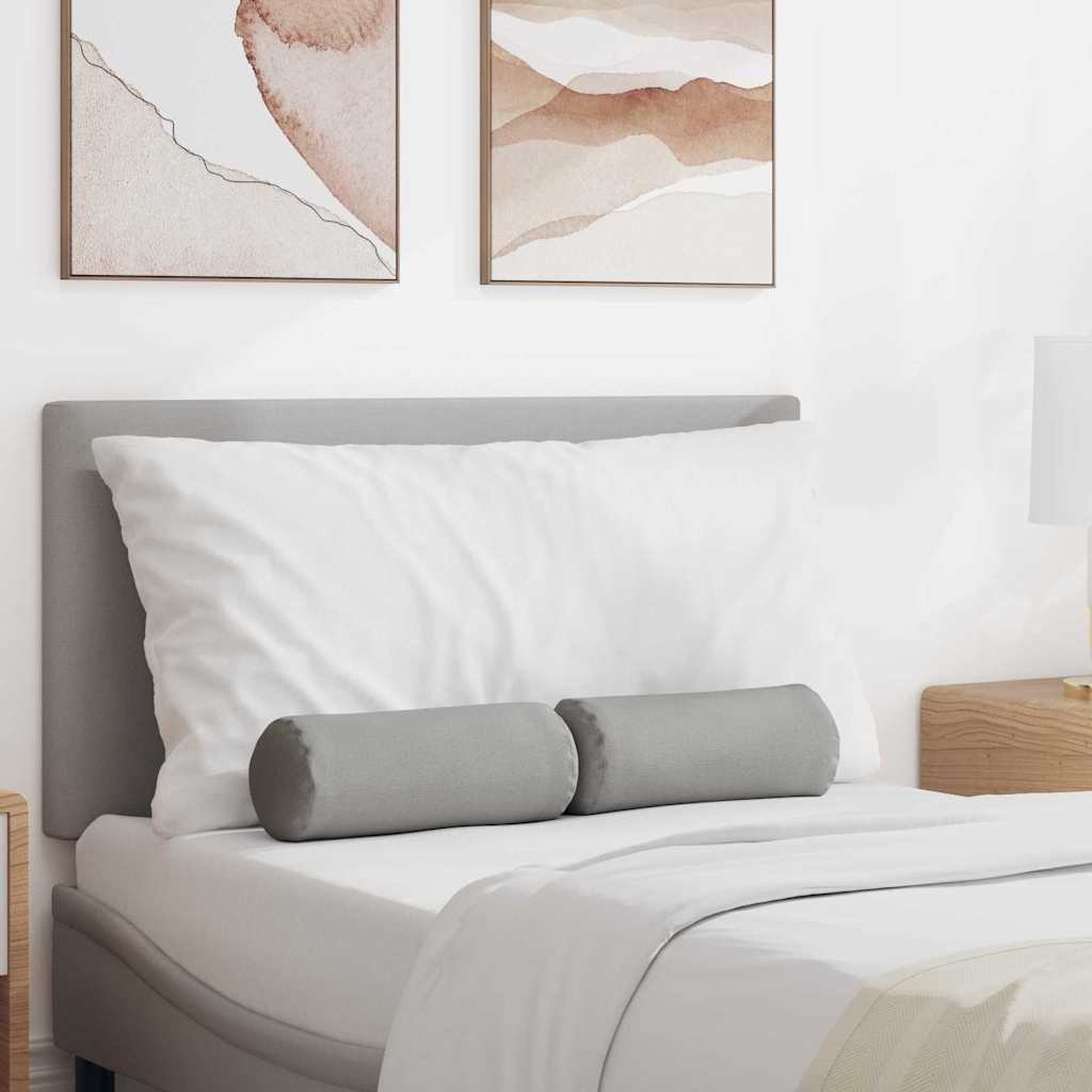 vidaXL Perne Bolster 2 pcs Gri nori Ø 15 x 40 cm țesătură